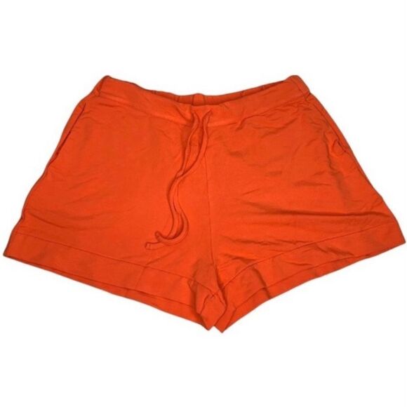 Saks Fifth Avenue Majestic Filatures Orange French Terry Shorts Size L New - Picture 3 of 6